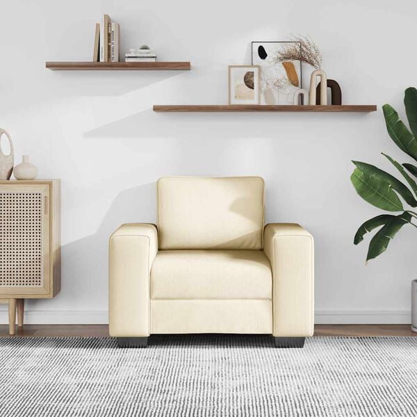 vidaXL Soffstol gr&auml;ddvit 100x77x82 cm manchestertyg