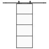 vidaXL Skjutd&ouml;rr med beslag svart 76x205 cm ESG-glas