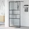 vidaXL Walk-in Duschvägg Svart 80 x 195 x 0.5 cm Glas och Aluminium