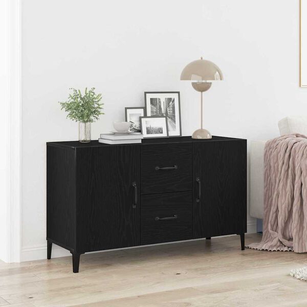 vidaXL Sideboard med låda Svart 100 x 36 x 60 cm Konstruerat trä
