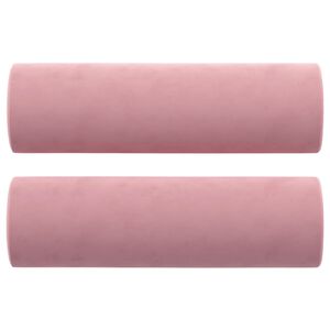 vidaXL Prydnadskuddar 2 st rosa &Oslash;15x50 cm sammet