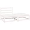 vidaXL Loungegrupp 2 delar vit massiv furu
