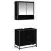 vidaXL Badrumsm&ouml;belset 2 st Svart Ek 65 x 33 x 60 cm Konstruerat tr&auml;