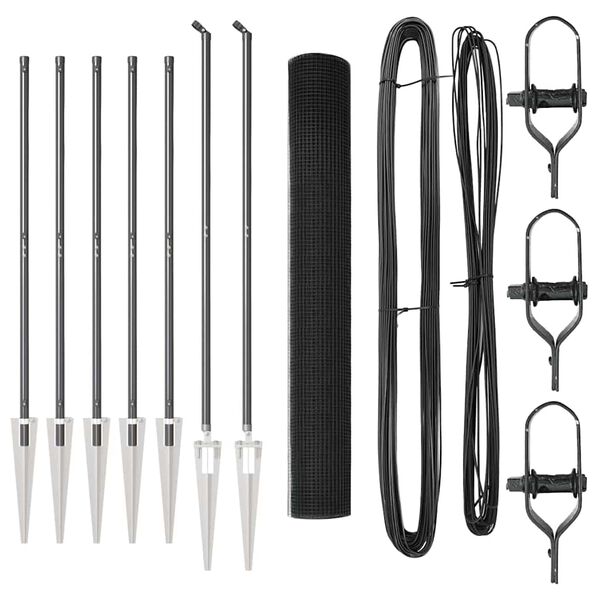 vidaXL St&auml;ngselstolpe Gr&aring; 10 x 1,4 m (25 x 25 mm n&auml;t) St&aring;l och PVC