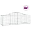 vidaXL Gabioner b&aring;gformade 8 st 200x50x60/80 cm galvaniserat j&auml;rn