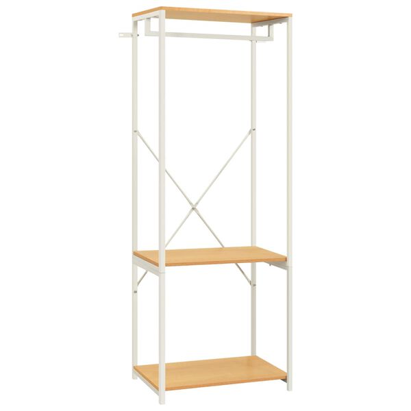 vidaXL Garderob vit och ek 60x40x167 cm metall och spånskiva