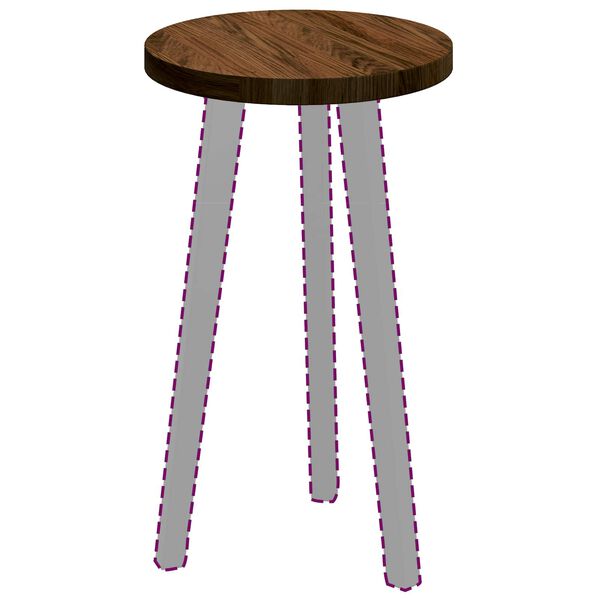 vidaXL Bordsskiva Ljusbrun &Oslash; 30 x 2,5 cm Massivt Ektr&auml;