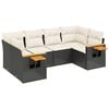 vidaXL Loungegrupp med dynor 6 delar svart konstrotting