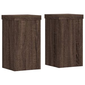vidaXL V&auml;xtst&auml;ll 2 st brun ek 10x10x18 cm konstruerat tr&auml;