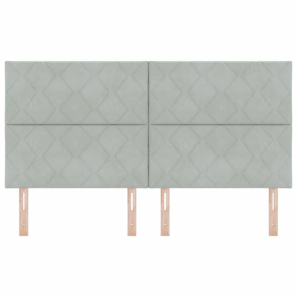 vidaXL Huvudgavel med huvudgavel Ljusgr&aring; 180 cm Sammet