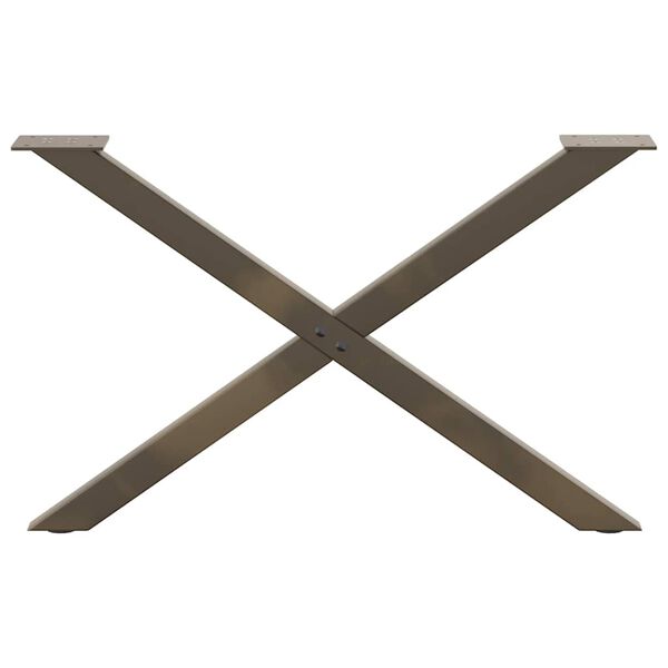 vidaXL Soffbordsben X-formade 2 st naturst&aring;l 70x(42-43) cm st&aring;l