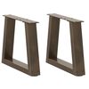 vidaXL Soffbordsben V-formade 2 st naturst&aring;l 40x(30-31,3) cm st&aring;l