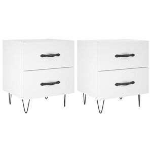 vidaXL S&auml;ngbord 2 st vit 40x35x47,5 cm konstruerat tr&auml;