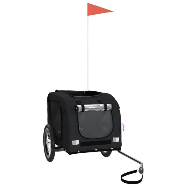 vidaXL Cykelvagn för djur svart oxfordtyg och järn