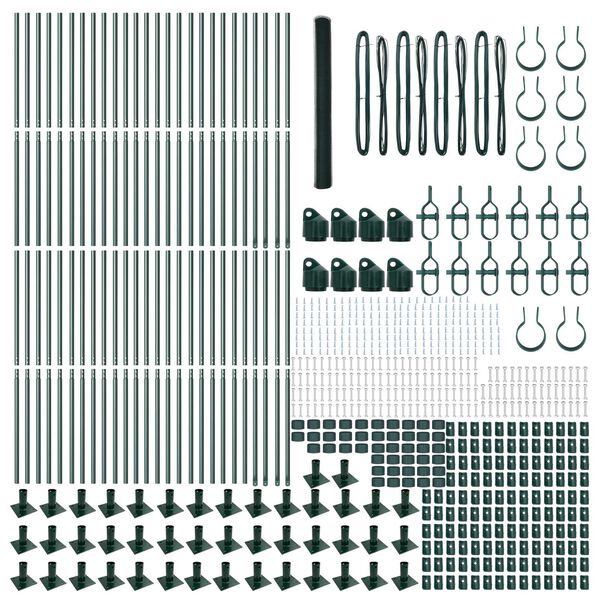 vidaXL Stängselstolpe Grön 100 x 1,5 m (25 mm maska) Stål och PVC