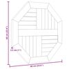 vidaXL Bordsskiva 60x60x2,5 cm åttakantig massiv teak