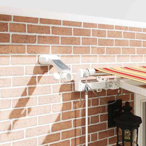 vidaXL Utf&auml;llbar markis med LED -remsljus Gul och Orange 400 &times; 300 cm