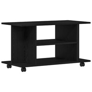 vidaXL TV-b&auml;nk med hjul svart ek 80x40x45 cm konstruerat tr&auml;