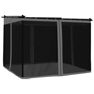 vidaXL Paviljong med n&auml;tv&auml;ggar antracit 3x3 m st&aring;l