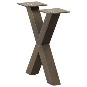 vidaXL Soffbordsben X-formade 2 st naturst&aring;l 30x(30-31) cm st&aring;l
