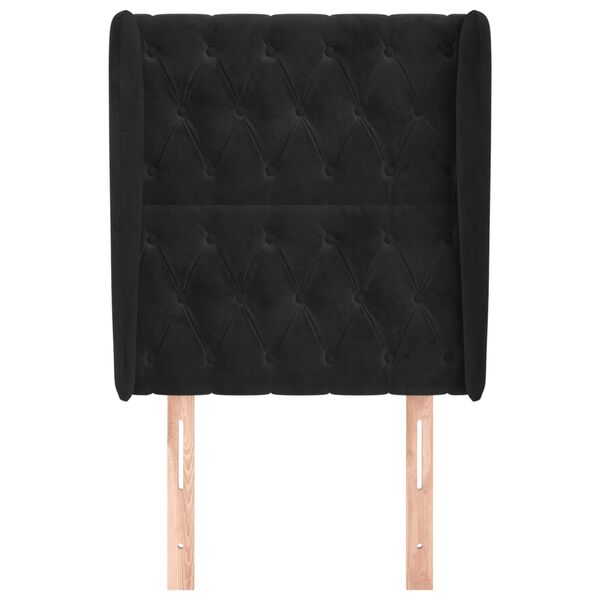 vidaXL S&auml;nggavel med kanter svart 83x23x118/128 cm sammet