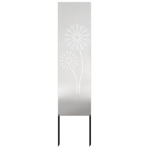 vidaXL Tr&auml;dg&aring;rds integritetssk&auml;rm Silver 32 x 140 cm Rostfritt st&aring;l