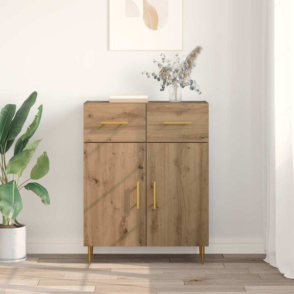 vidaXL Sideboard med l&aring;da Artisan Ek 69,5 x 34 x 90 cm Konstruerat tr&auml;