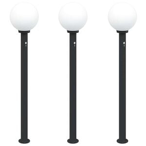 vidaXL Pollare med sensor 3 st 120 cm svart IP44