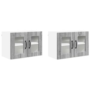 vidaXL K&ouml;kssk&aring;p 2 pcs Gr&aring; Sonoma 60 x 31 x 40 cm Konstruerat tr&auml;