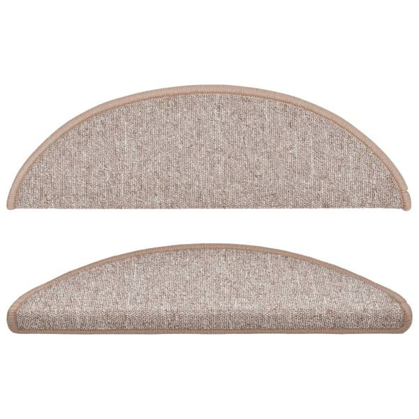 vidaXL Trappmattor 15 st 56x17x3 cm ljusbruna halvrunda