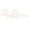 vidaXL Sols&auml;ngar 2 st vit 199,5x60x74 cm massiv furu