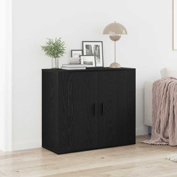 vidaXL Sideboard Svart Ek 80 x 33 x 70 cm Konstruerat tr&auml;