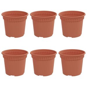 vidaXL Rund Blomkruka 6 pcs Murgr&ouml;n &Oslash; 12,5 x 10 cm Plast