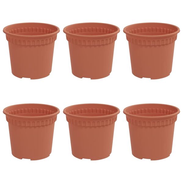 vidaXL Rund Blomkruka 6 pcs Murgr&ouml;n &Oslash; 12,5 x 10 cm Plast
