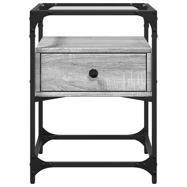 vidaXL S&auml;ngbord 2 st gr&aring; sonoma 40x40x55 cm konstruerat tr&auml;