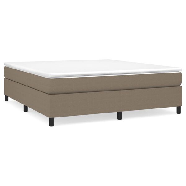 vidaXL Boxspring-s&auml;ngram taupe 160x200 cm tyg