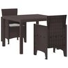 vidaXL Tr&auml;dg&aring;rdsm&ouml;belset 3 pcs Brun Polypropylen