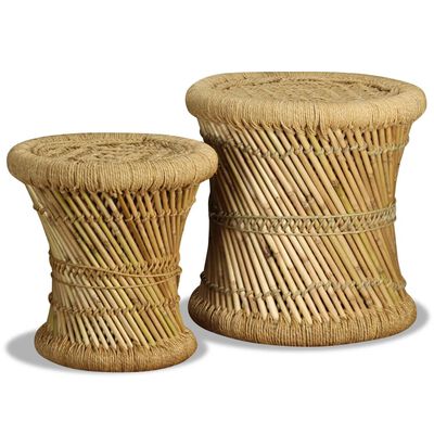 vidaXL Pallar 2 st bambu och jute