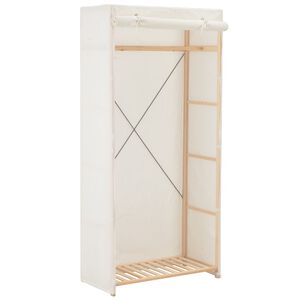 vidaXL Garderob 79x40x170 cm vit tyg