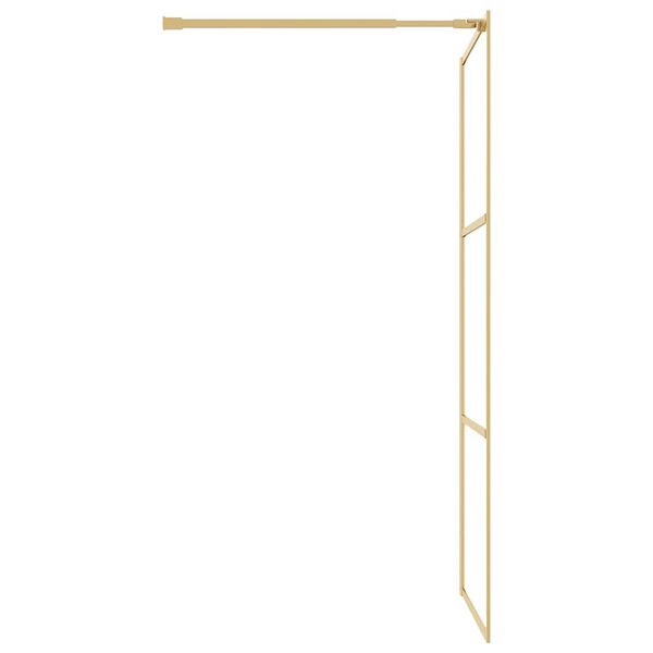 vidaXL Duschv&auml;gg med klart ESG-glas guld 100x195 cm