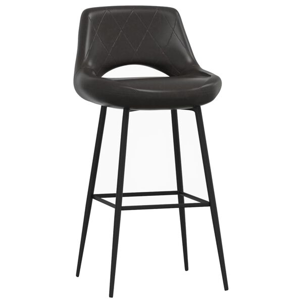 vidaXL Barstolar 2 st gr&aring; konstl&auml;der