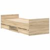 vidaXL Sängram med huvudgavel och fotgavel sonoma-ek 75x190 cm