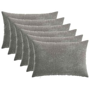vidaXL Kudd&ouml;verdrag 6 pcs HEERLEN M&ouml;rkgr&aring; 30 x 50 cm Chenilletyg