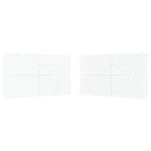 vidaXL Partyt&auml;ltv&auml;gg 2 pcs Vit 400 x 195 cm PE och st&aring;l