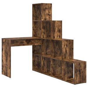 vidaXL Hörnskrivbord Rökt ek 101,5 x 149,5 x 149,5 cm Konstruerat trä