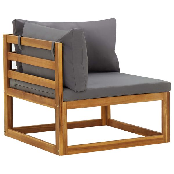 vidaXL Hörnsits till modulsoffa 2 st med dynor mörkgrå