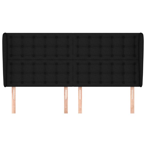 vidaXL S&auml;nggavel med kanter svart 163x23x118/128 cm tyg