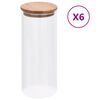 vidaXL F&ouml;rvaringsburkar i glas med bambulock 6 st 1000 ml