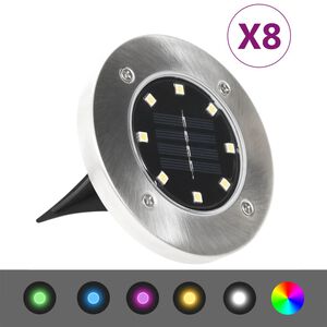 vidaXL Marklampor soldrivna 8 st LED RGB-f&auml;rg