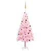 vidaXL Belyst plastgran med kulor rosa 210 cm PVC